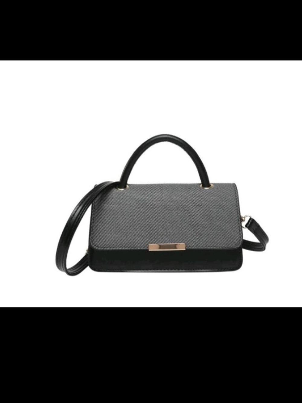 Elegant Black Structured Top-Handle Bag